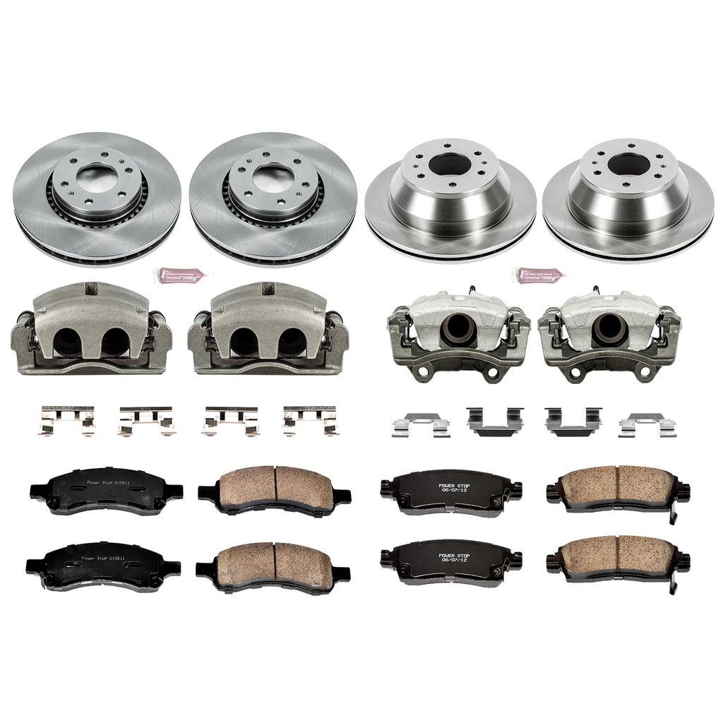 PowerStop KCOE2060 - OE Stock Replacement Brake Pad, Rotor and Caliper Kit