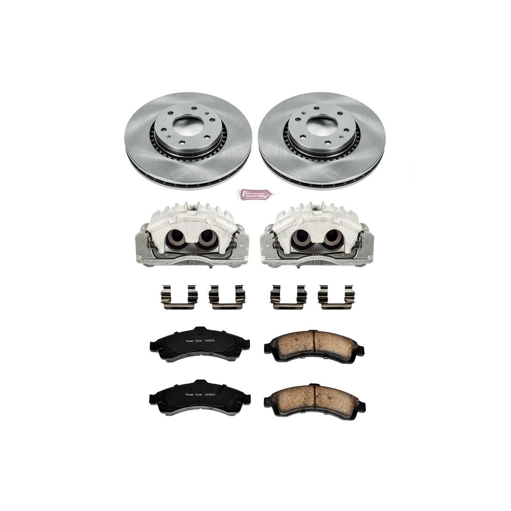 PowerStop KCOE2061 - OE Stock Replacement Brake Pad, Rotor and Caliper Kit