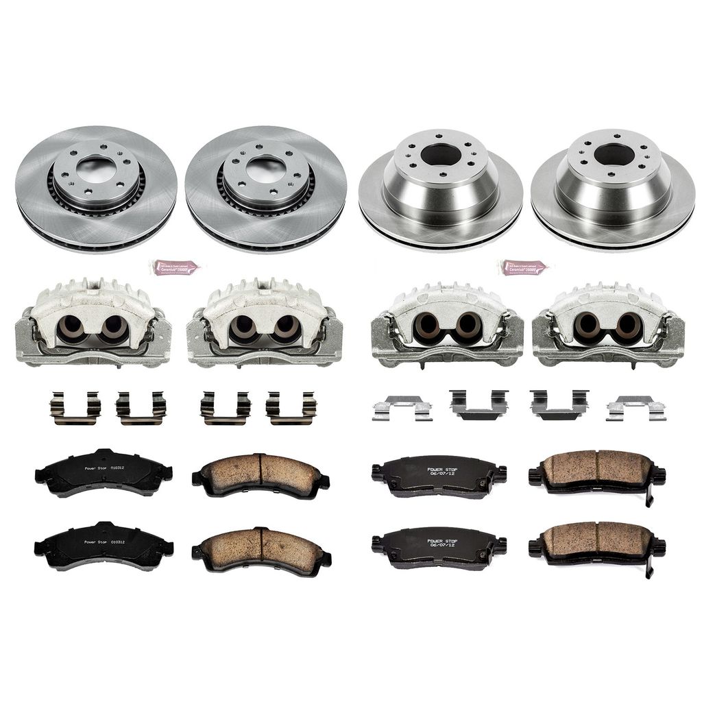 PowerStop KCOE2062 - OE Stock Replacement Brake Pad, Rotor and Caliper Kit
