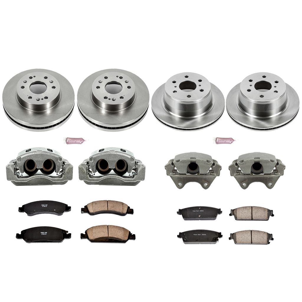 PowerStop KCOE2070 - OE Stock Replacement Brake Pad, Rotor and Caliper Kit