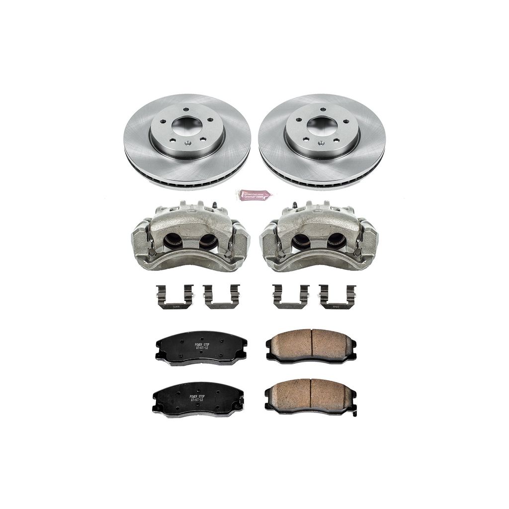 PowerStop KCOE2090 - OE Stock Replacement Brake Pad, Rotor and Caliper Kit
