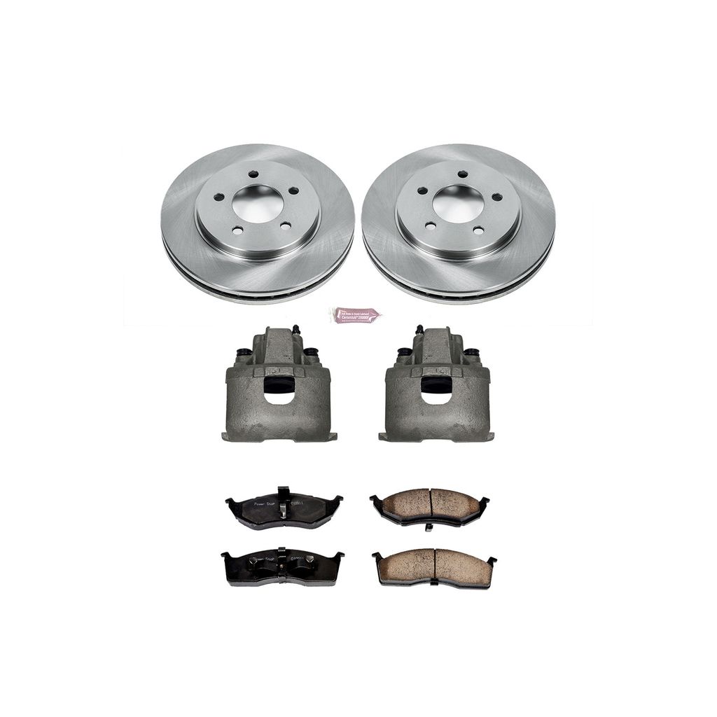 PowerStop KCOE2140 - OE Stock Replacement Brake Pad, Rotor and Caliper Kit