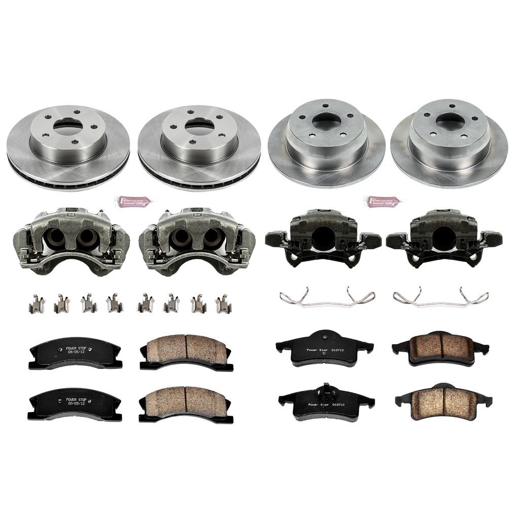 PowerStop KCOE2150 - OE Stock Replacement Brake Pad, Rotor and Caliper Kit