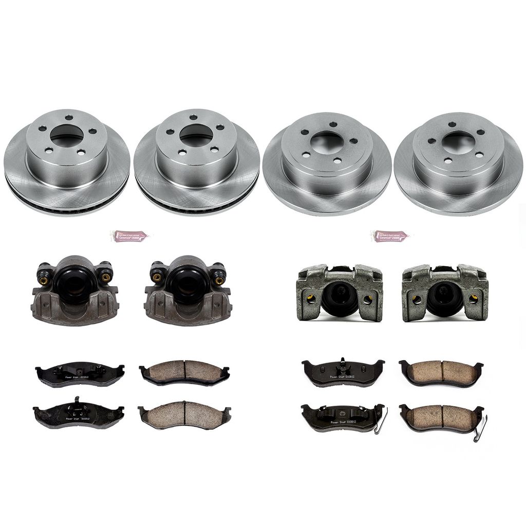 PowerStop KCOE2154 - OE Stock Replacement Brake Pad, Rotor and Caliper Kit