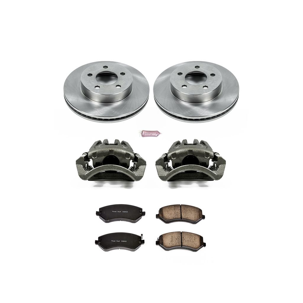 PowerStop KCOE2160 - OE Stock Replacement Brake Pad, Rotor and Caliper Kit