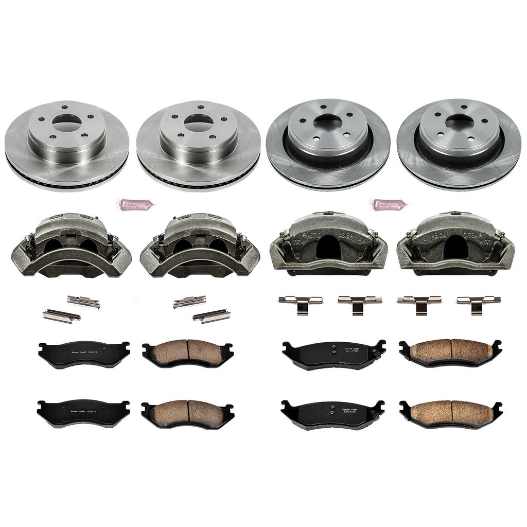 PowerStop KCOE2168 - OE Stock Replacement Brake Pad, Rotor and Caliper Kit
