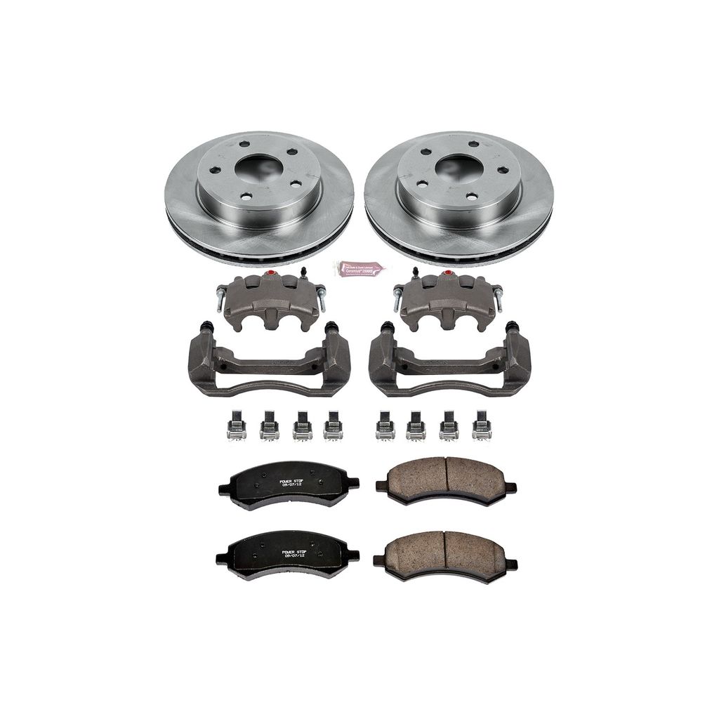 PowerStop KCOE2193 - OE Stock Replacement Brake Pad, Rotor and Caliper Kit