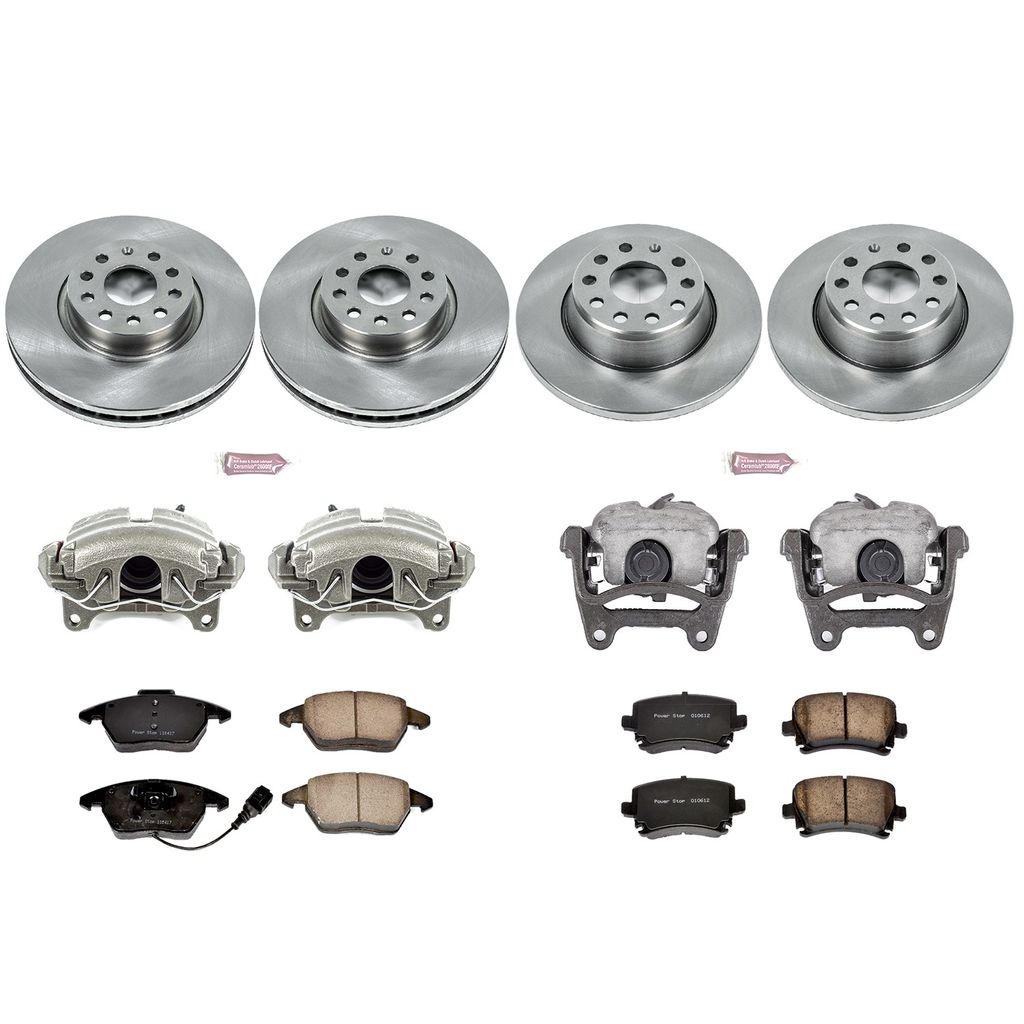 PowerStop KCOE2260D - OE Stock Replacement Brake Pad, Rotor and Caliper Kit
