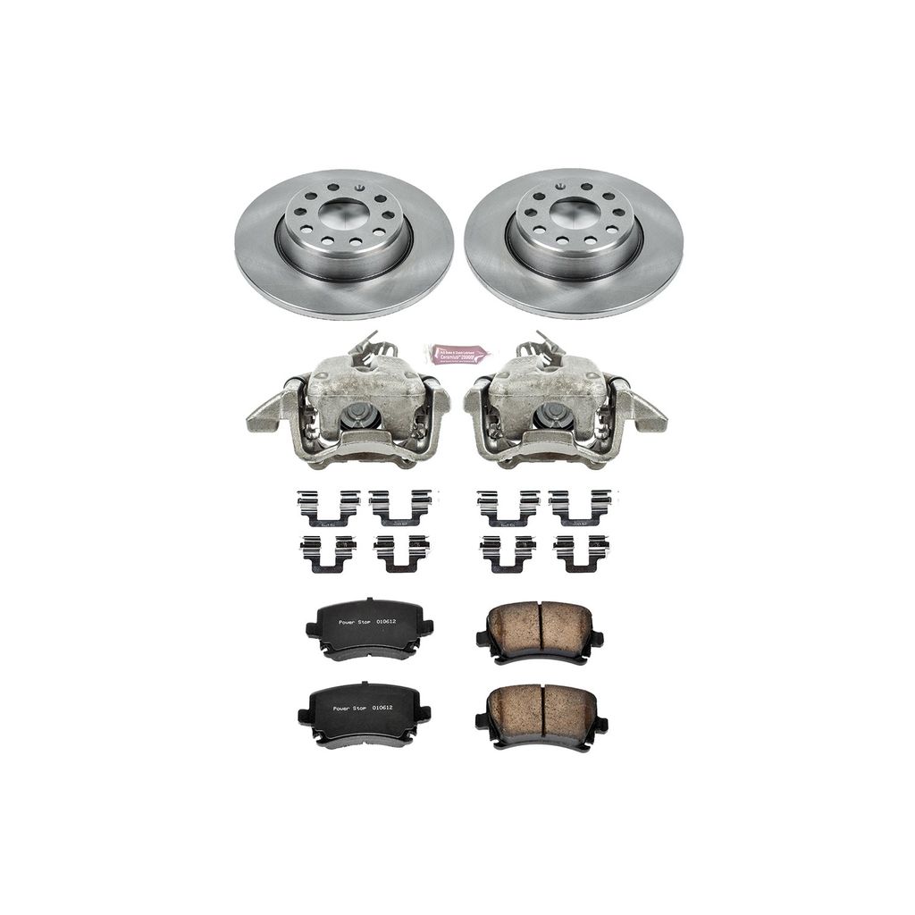 PowerStop KCOE2261 - OE Stock Replacement Brake Pad, Rotor and Caliper Kit