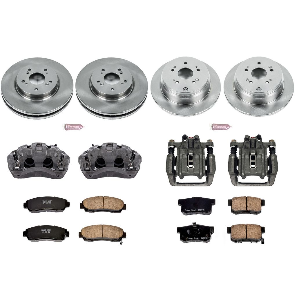PowerStop KCOE229 - OE Stock Replacement Brake Pad, Rotor and Caliper Kit