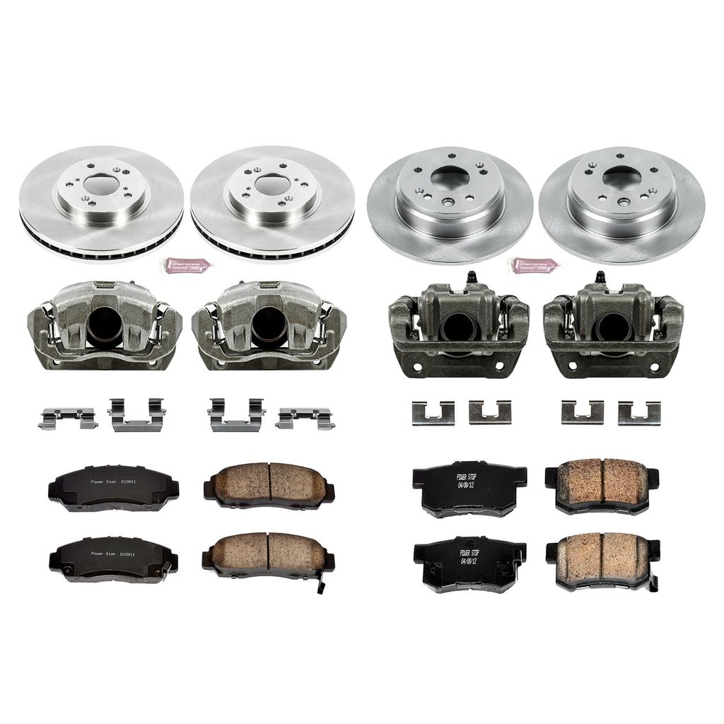 PowerStop KCOE2295 - OE Stock Replacement Brake Pad, Rotor and Caliper Kit