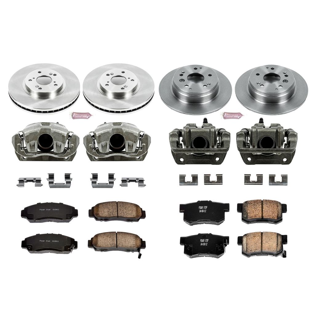 PowerStop KCOE2298 - OE Stock Replacement Brake Pad, Rotor and Caliper Kit