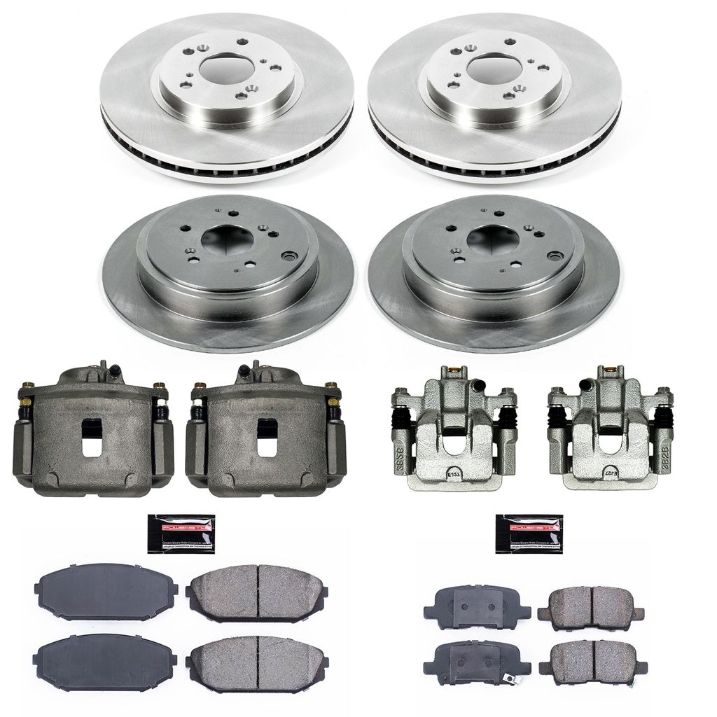 PowerStop KCOE2300 - OE Stock Replacement Brake Pad, Rotor and Caliper Kit