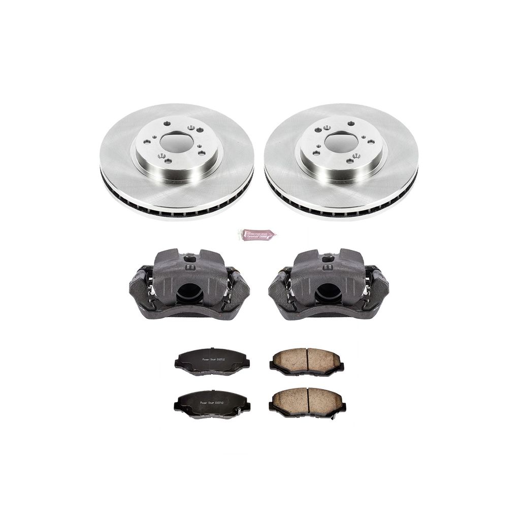PowerStop KCOE2302 - OE Stock Replacement Brake Pad, Rotor and Caliper Kit