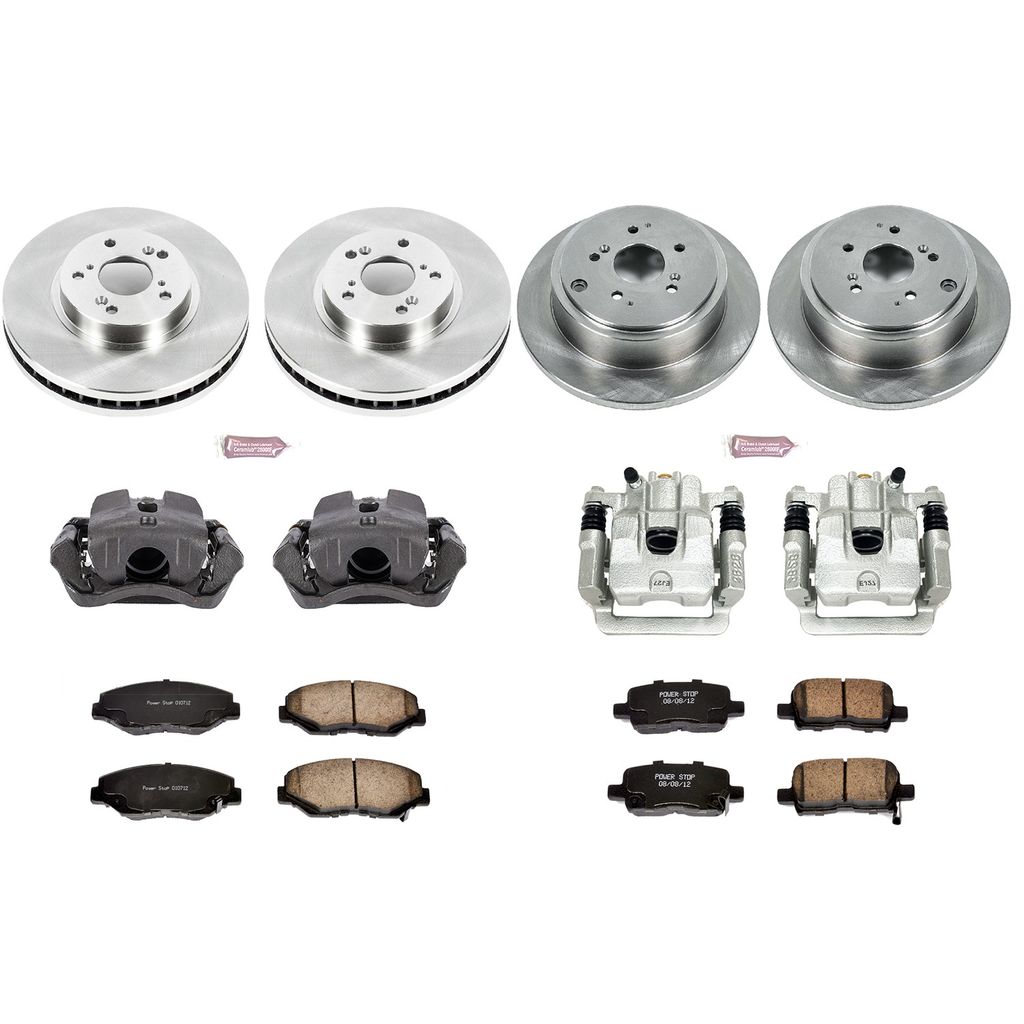 PowerStop KCOE2303 - OE Stock Replacement Brake Pad, Rotor and Caliper Kit