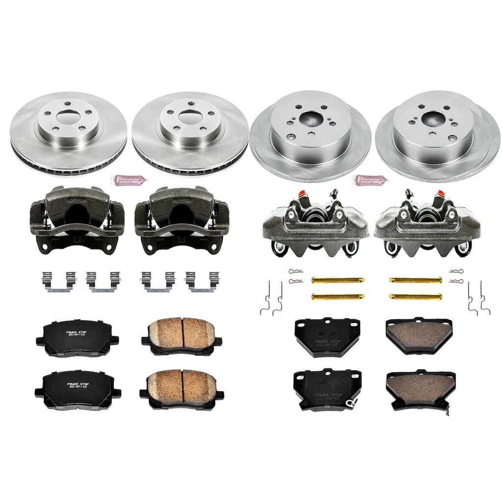 PowerStop KCOE2317 - OE Stock Replacement Brake Pad, Rotor and Caliper Kit