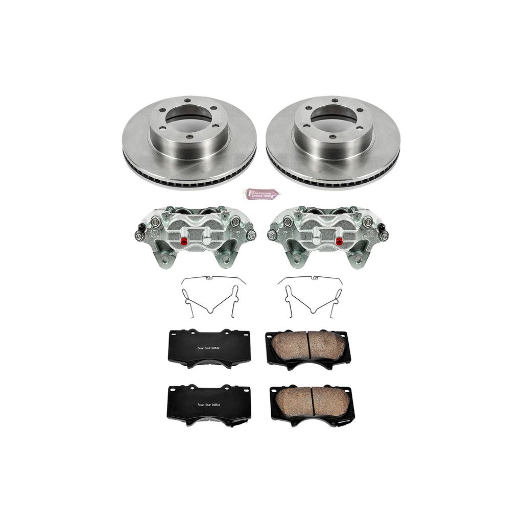 PowerStop KCOE2324 - OE Stock Replacement Brake Pad, Rotor and Caliper Kit