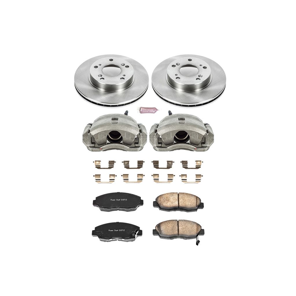 PowerStop KCOE2384A - OE Stock Replacement Brake Pad, Rotor and Caliper Kit