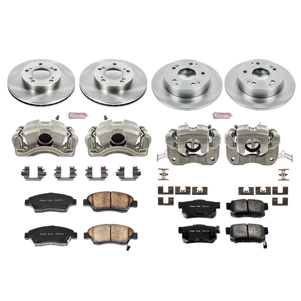 PowerStop KCOE2387 - OE Stock Replacement Brake Pad, Rotor and Caliper Kit