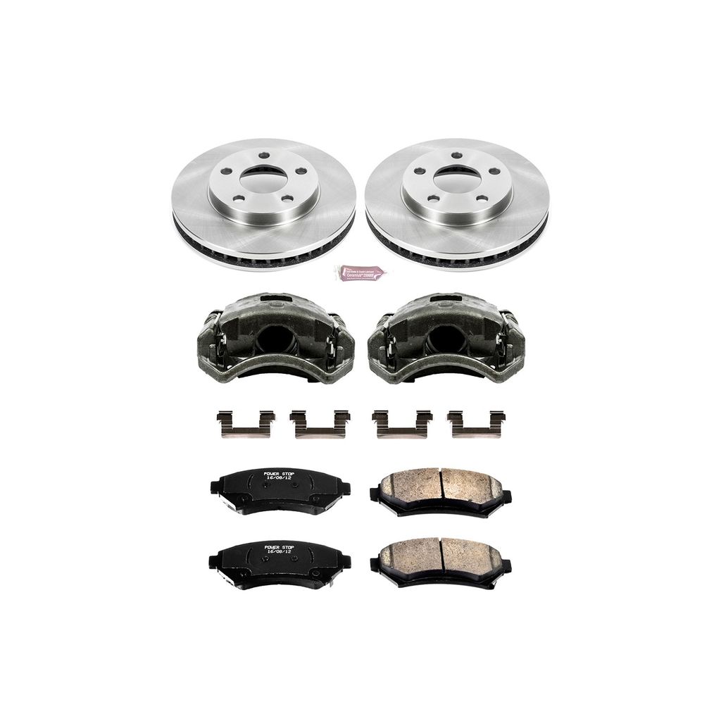 PowerStop KCOE2553 - OE Stock Replacement Brake Pad, Rotor and Caliper Kit