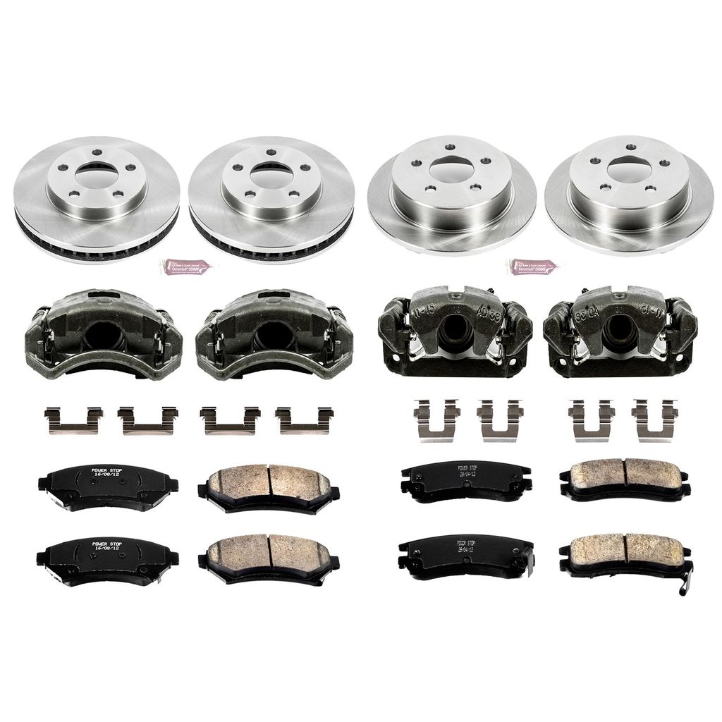 PowerStop KCOE2554 - OE Stock Replacement Brake Pad, Rotor and Caliper Kit