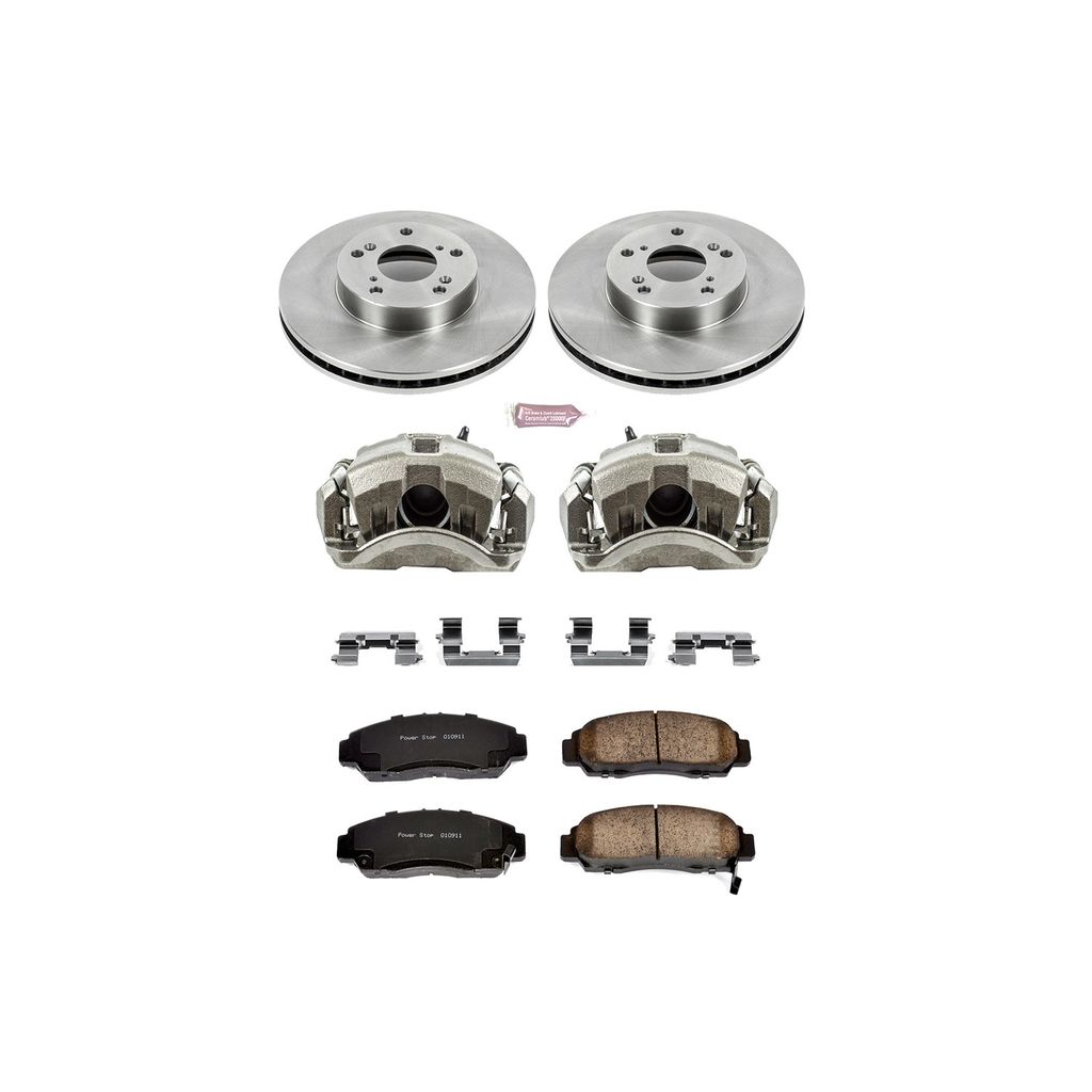 PowerStop KCOE2558 - OE Stock Replacement Brake Pad, Rotor and Caliper Kit
