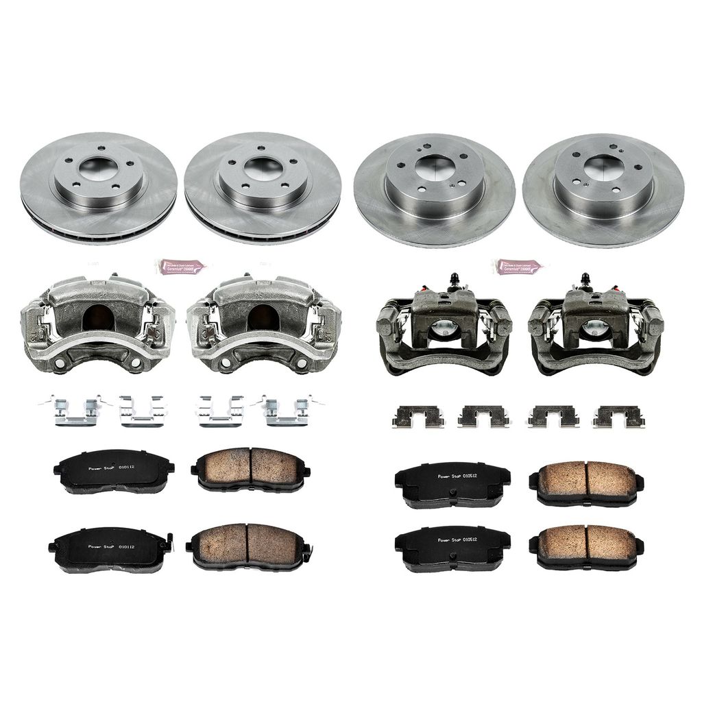 PowerStop KCOE2703 - OE Stock Replacement Brake Pad, Rotor and Caliper Kit