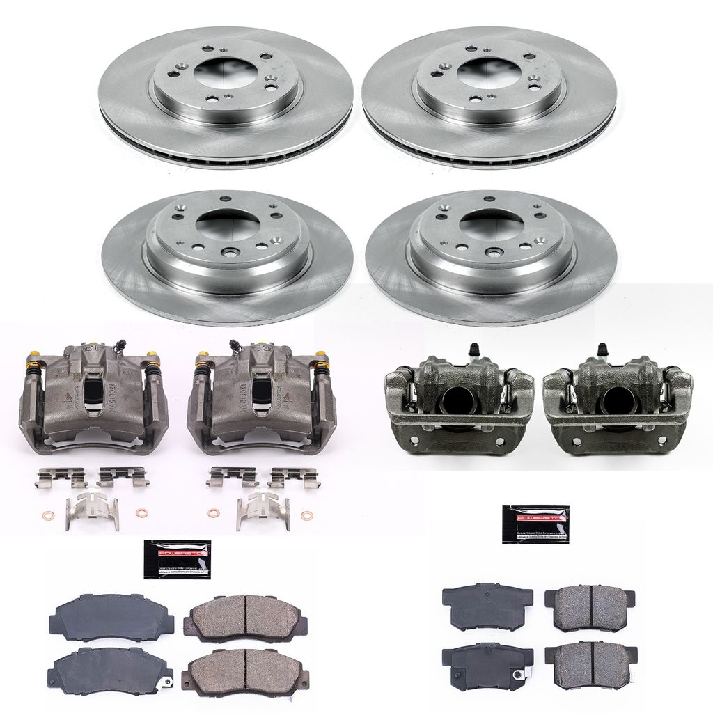 PowerStop KCOE2717 - OE Stock Replacement Brake Pad, Rotor and Caliper Kit