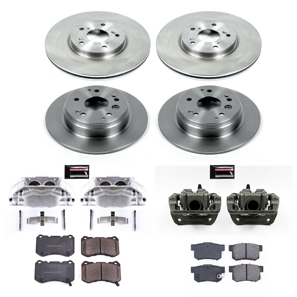 PowerStop KCOE2718 - OE Stock Replacement Brake Pad, Rotor and Caliper Kit