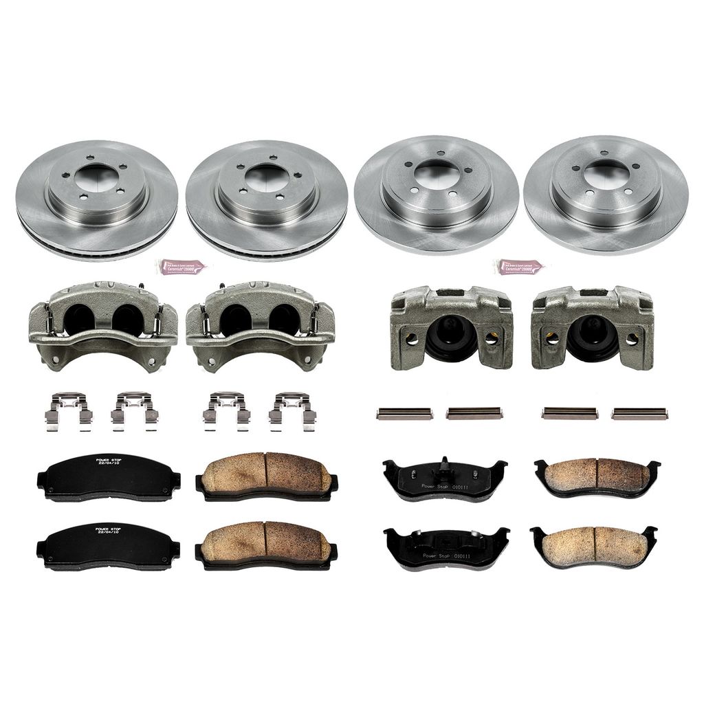 PowerStop KCOE2722 - OE Stock Replacement Brake Pad, Rotor and Caliper Kit
