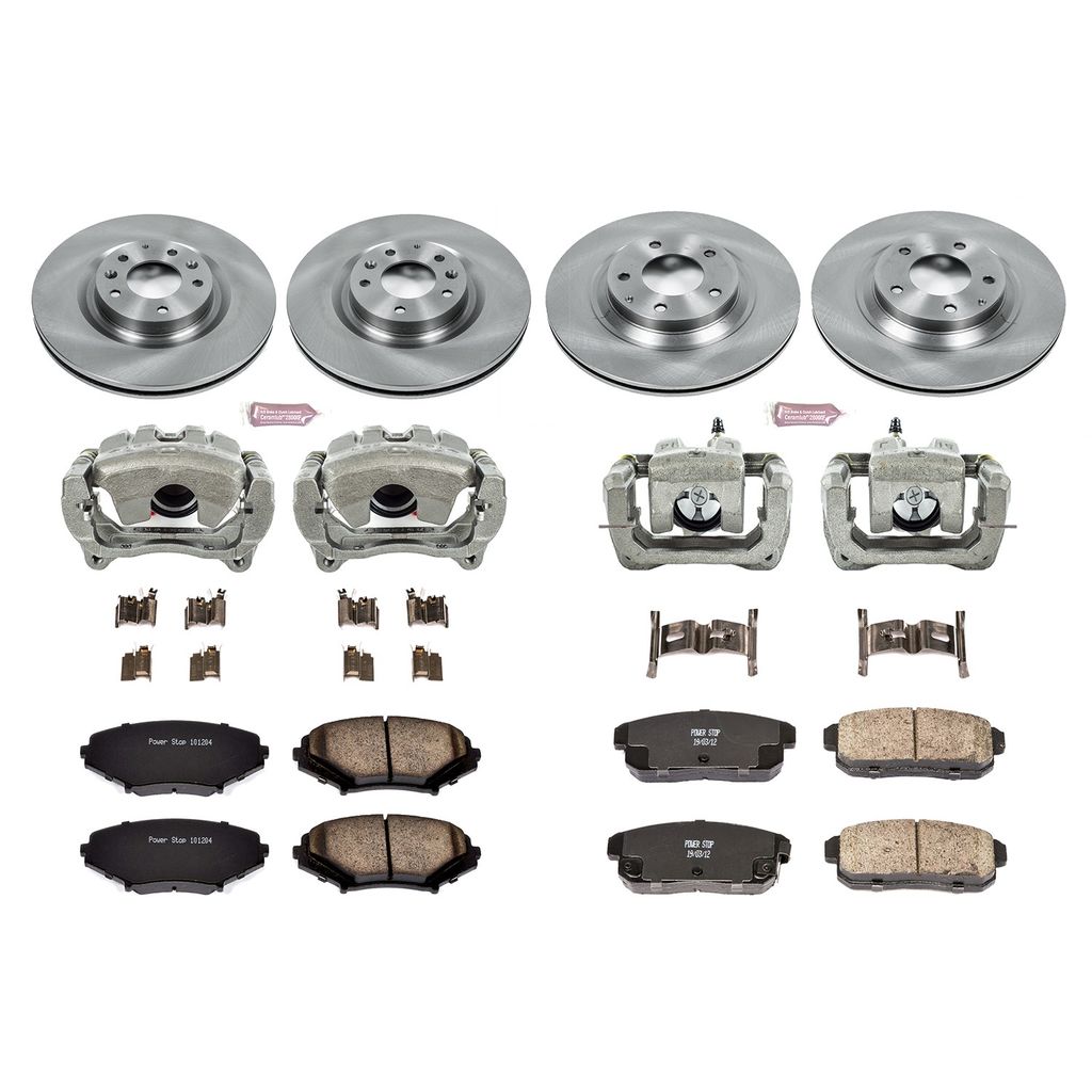 PowerStop KCOE2727 - OE Stock Replacement Brake Pad, Rotor and Caliper Kit