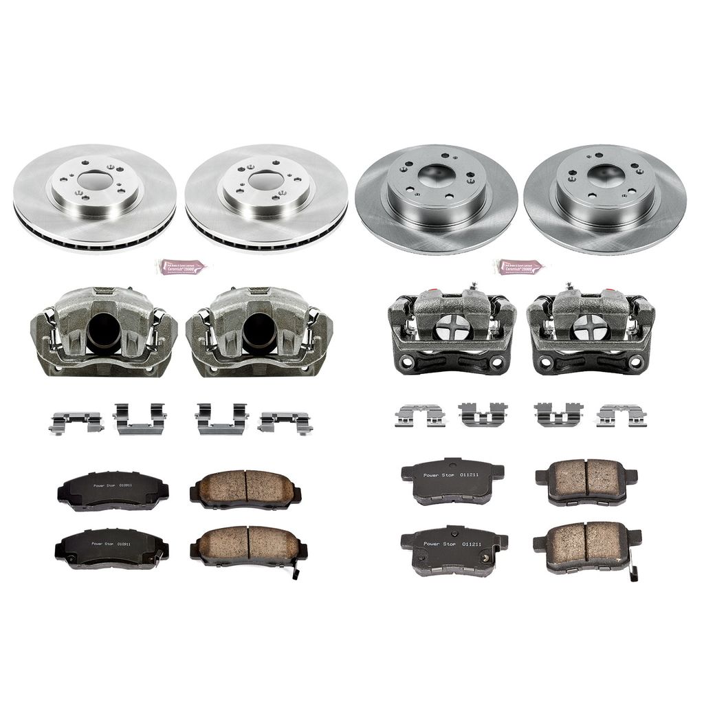 PowerStop KCOE2742 - OE Stock Replacement Brake Pad, Rotor and Caliper Kit