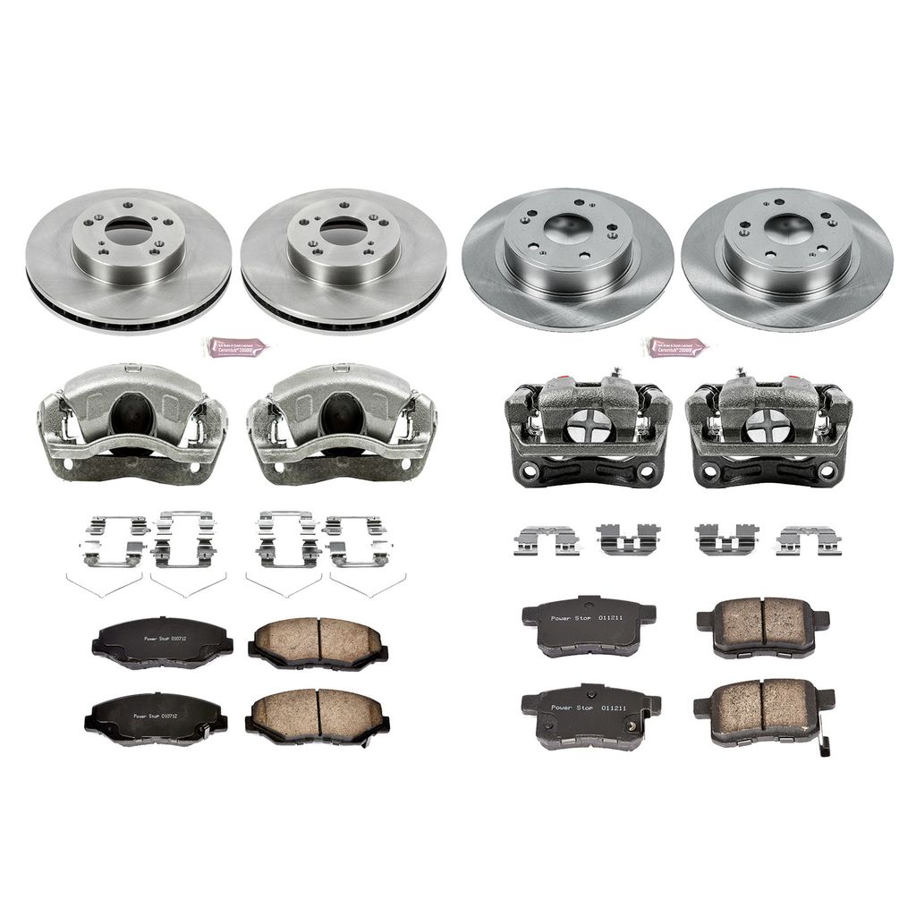 PowerStop KCOE2744 - OE Stock Replacement Brake Pad, Rotor and Caliper Kit