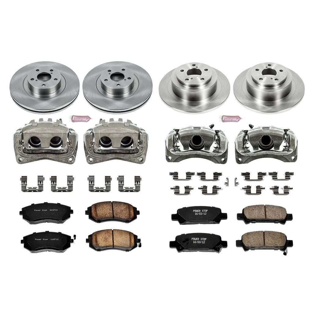 PowerStop KCOE2748 - OE Stock Replacement Brake Pad, Rotor and Caliper Kit