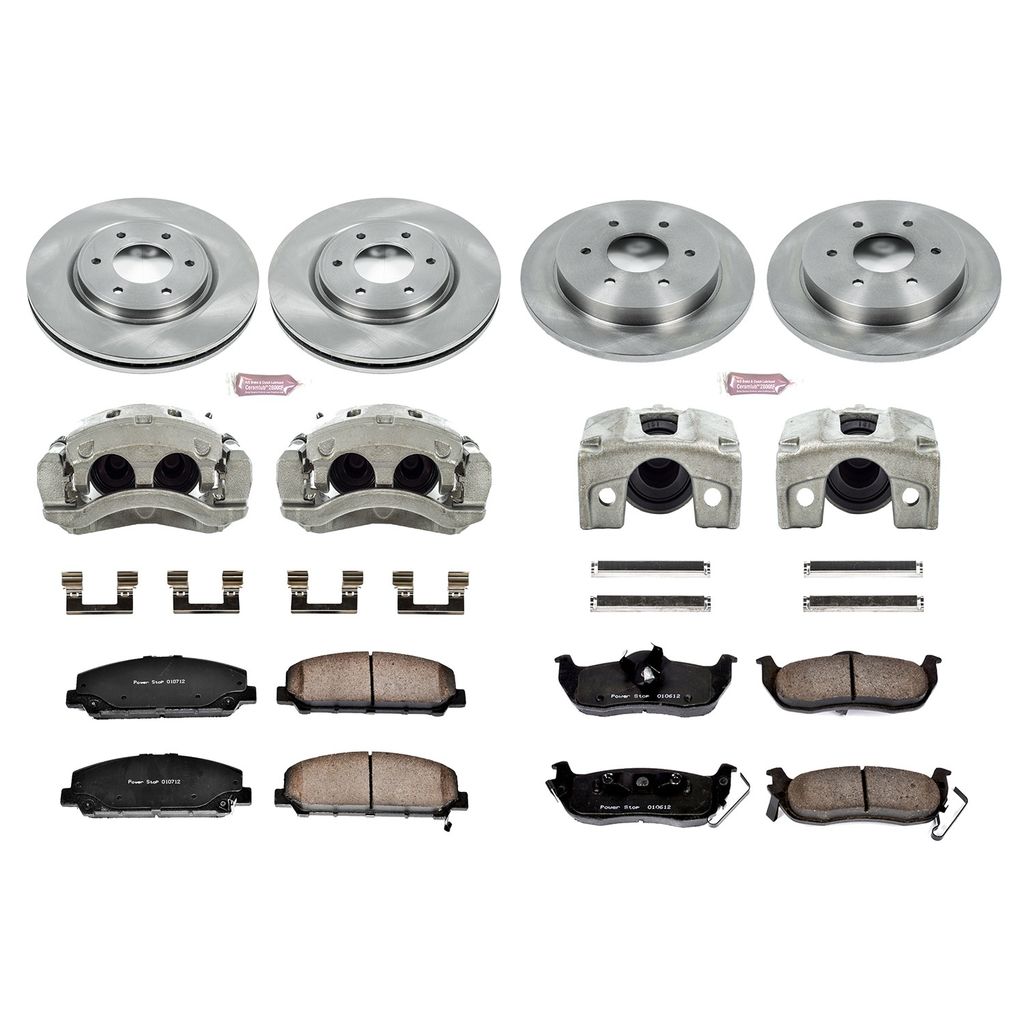 PowerStop KCOE2805 - OE Stock Replacement Brake Pad, Rotor and Caliper Kit