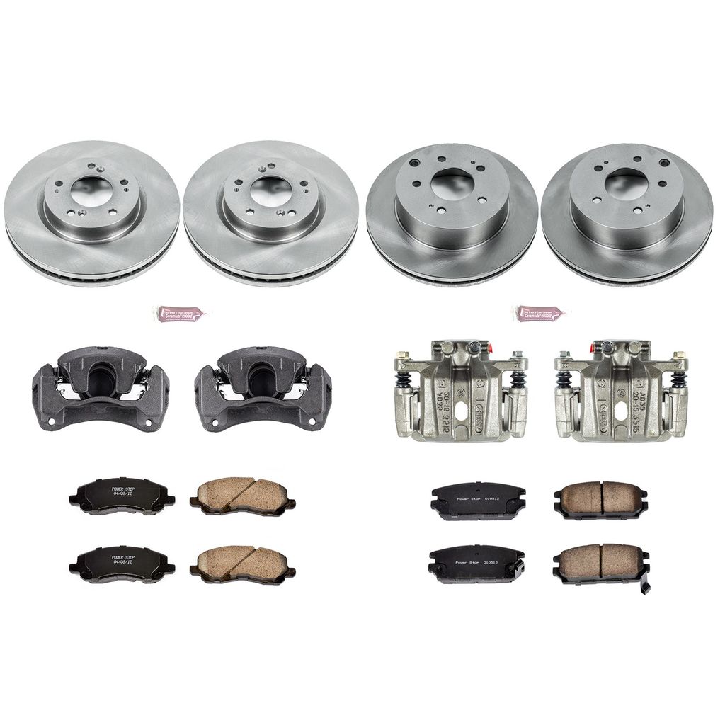 PowerStop KCOE2809 - OE Stock Replacement Brake Pad, Rotor and Caliper Kit