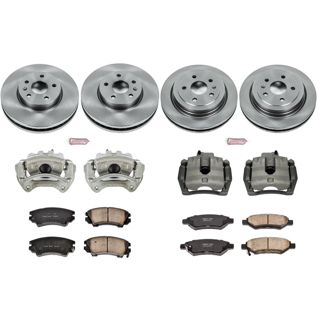 PowerStop KCOE2816 - OE Stock Replacement Brake Pad, Rotor and Caliper Kit