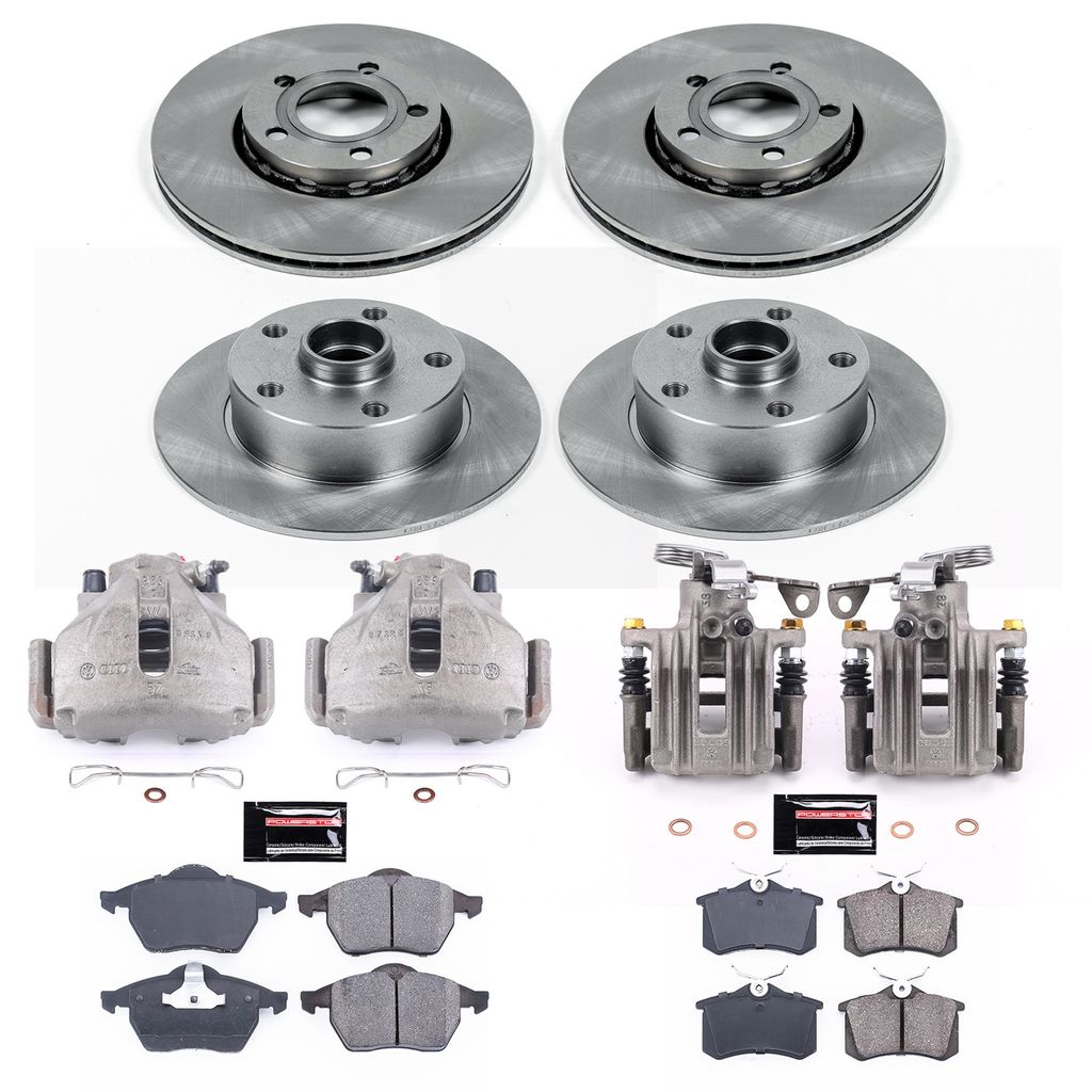 PowerStop KCOE2824 - OE Stock Replacement Brake Pad, Rotor and Caliper Kit