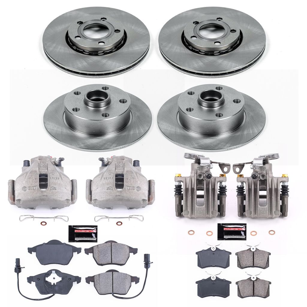 PowerStop KCOE2825 - OE Stock Replacement Brake Pad, Rotor and Caliper Kit