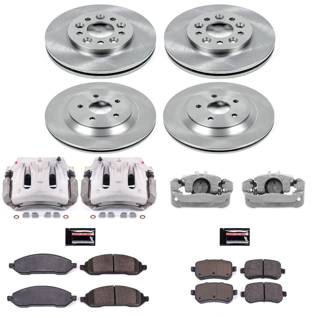 PowerStop KCOE2828 - OE Stock Replacement Brake Pad, Rotor and Caliper Kit