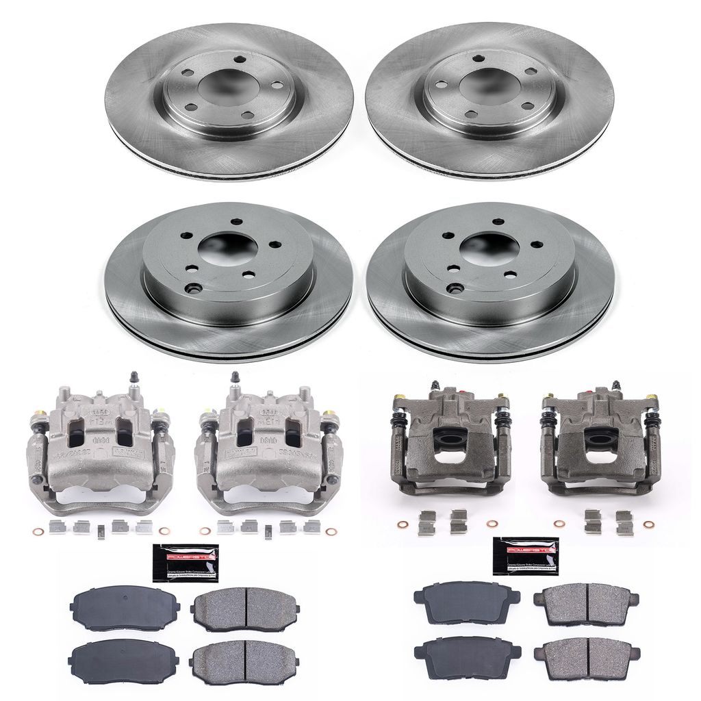 PowerStop KCOE2830 - OE Stock Replacement Brake Pad, Rotor and Caliper Kit