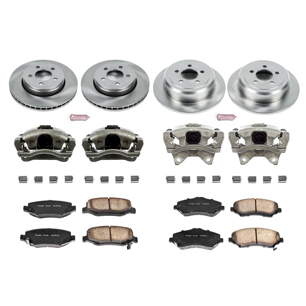 PowerStop KCOE2832A - OE Stock Replacement Brake Pad, Rotor and Caliper Kit