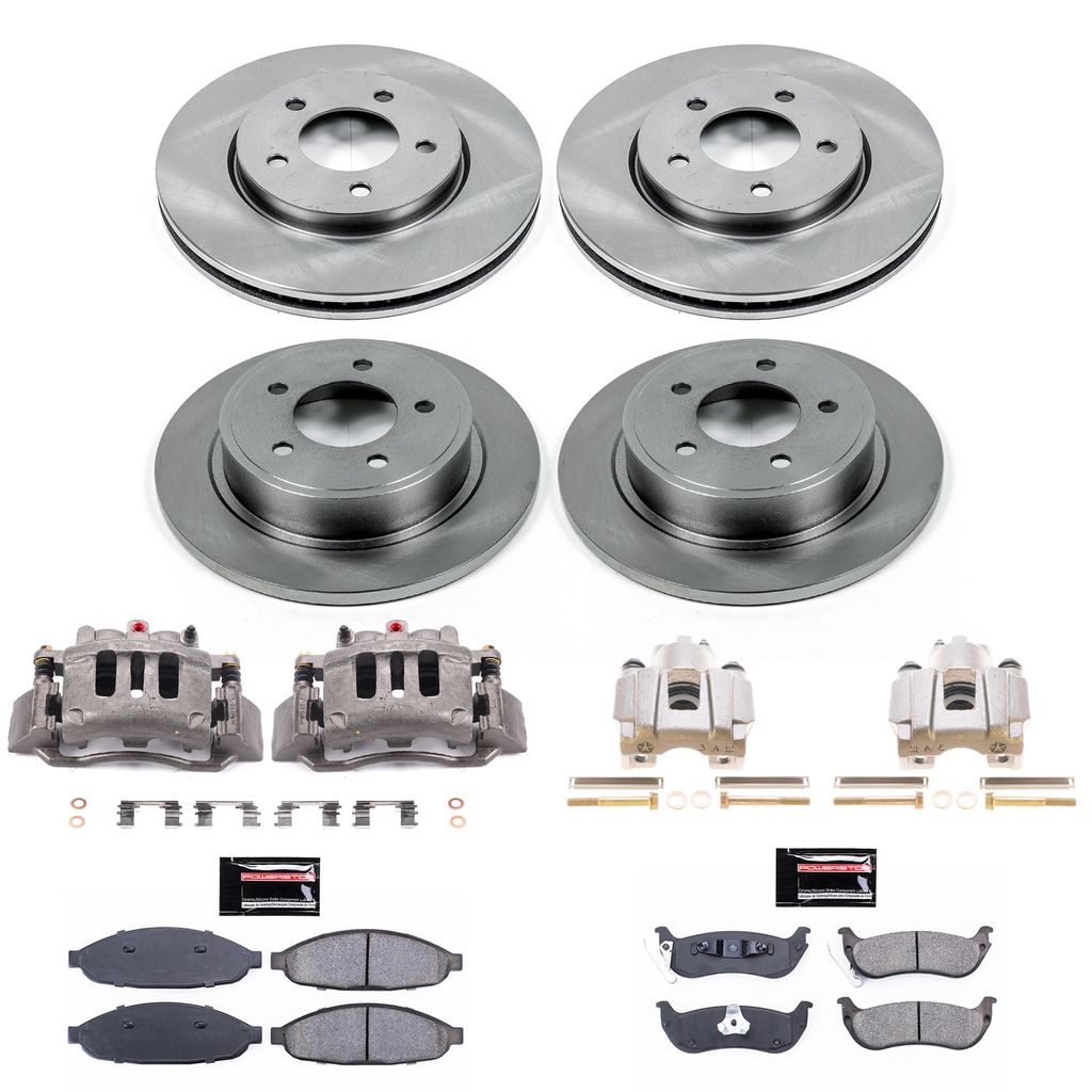 PowerStop KCOE2838 - OE Stock Replacement Brake Pad, Rotor and Caliper Kit