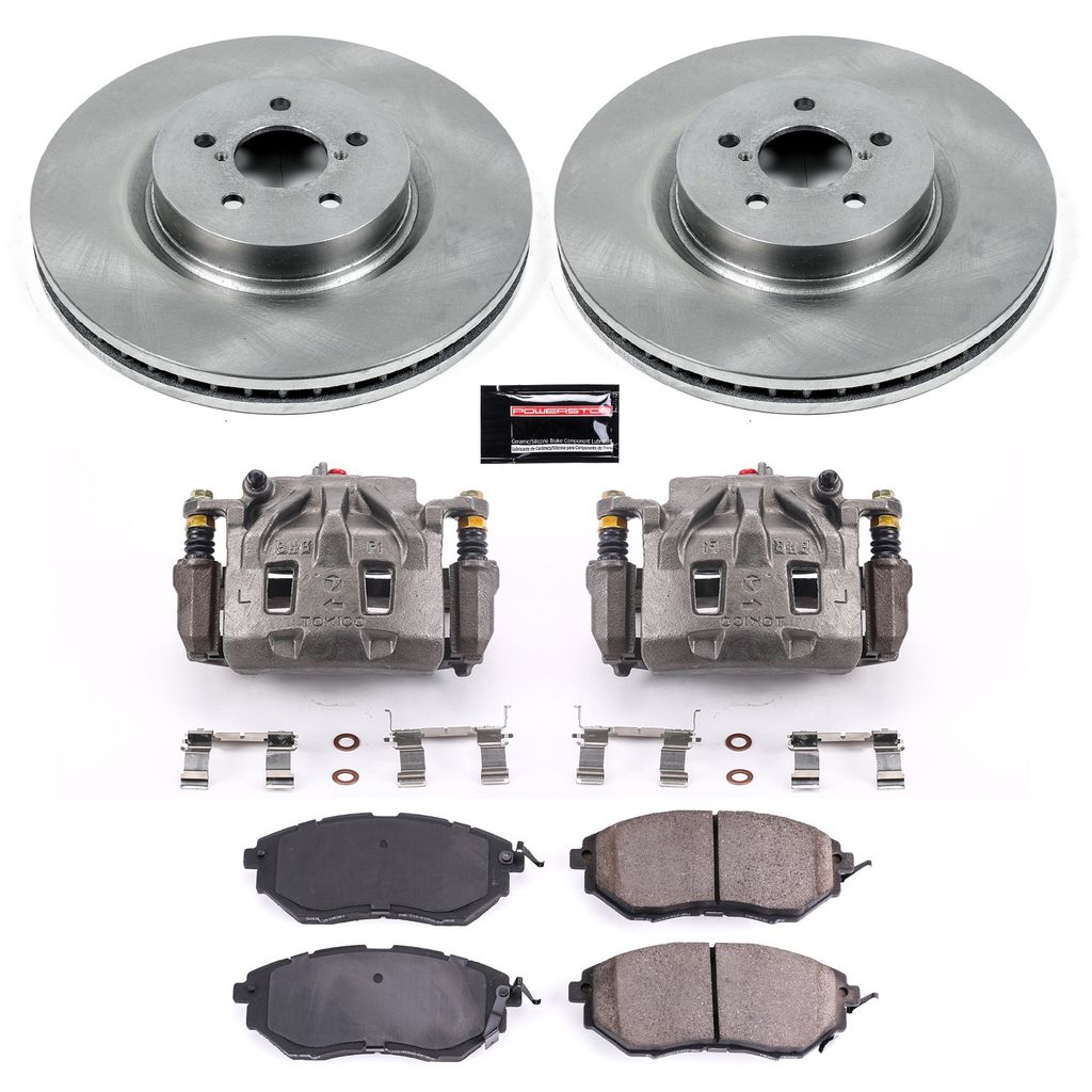 PowerStop KCOE285 - OE Stock Replacement Brake Pad, Rotor and Caliper Kit