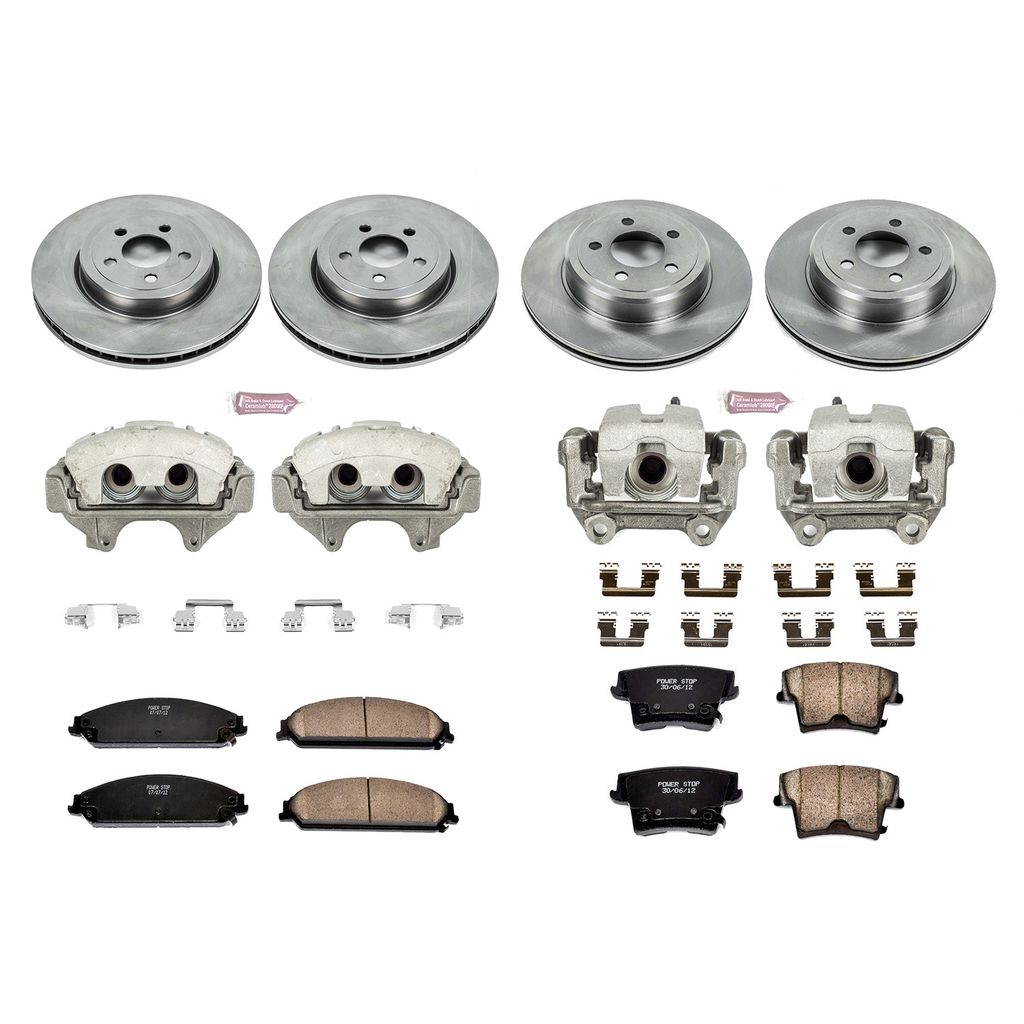 PowerStop KCOE2853 - OE Stock Replacement Brake Pad, Rotor and Caliper Kit