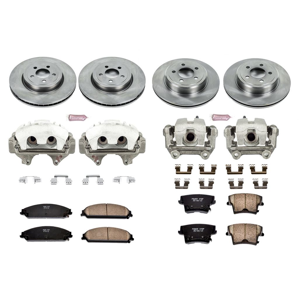 PowerStop KCOE2853A - OE Stock Replacement Brake Pad, Rotor and Caliper Kit