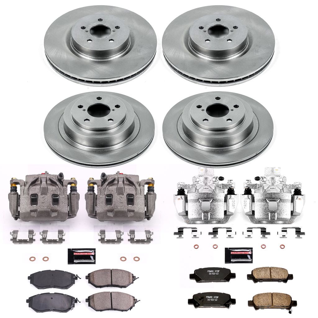 PowerStop KCOE286 - OE Stock Replacement Brake Pad, Rotor and Caliper Kit