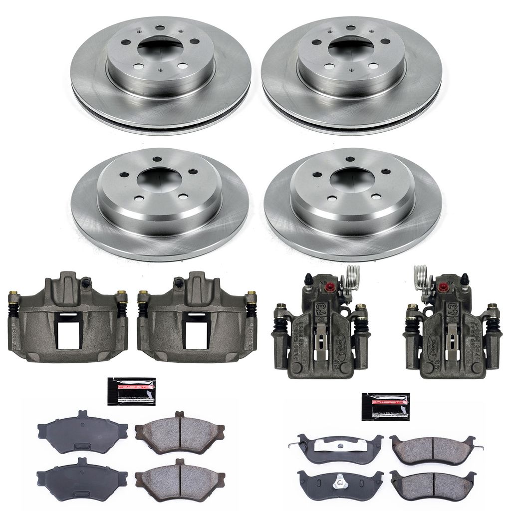 PowerStop KCOE2860 - OE Stock Replacement Brake Pad, Rotor and Caliper Kit