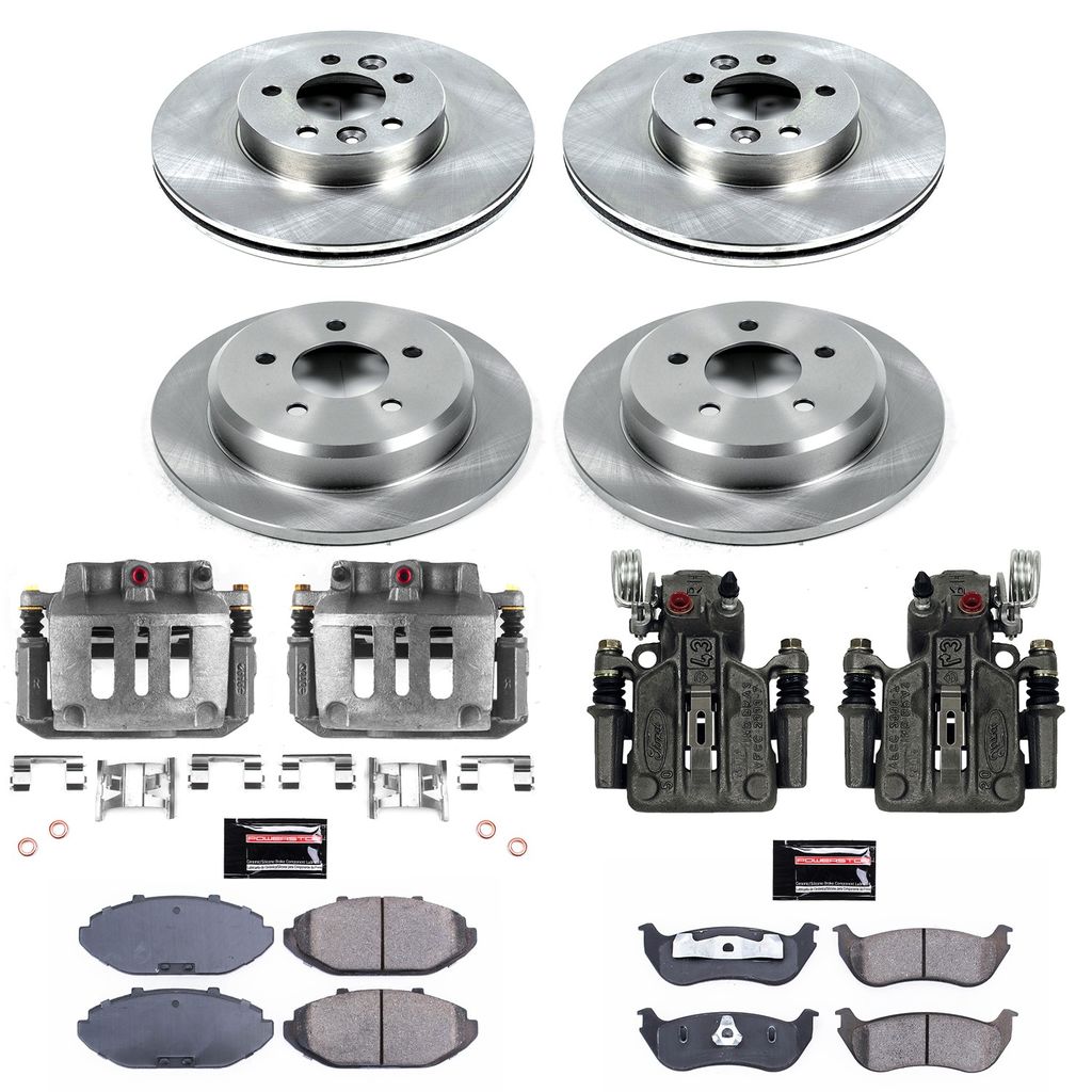 PowerStop KCOE2861 - OE Stock Replacement Brake Pad, Rotor and Caliper Kit
