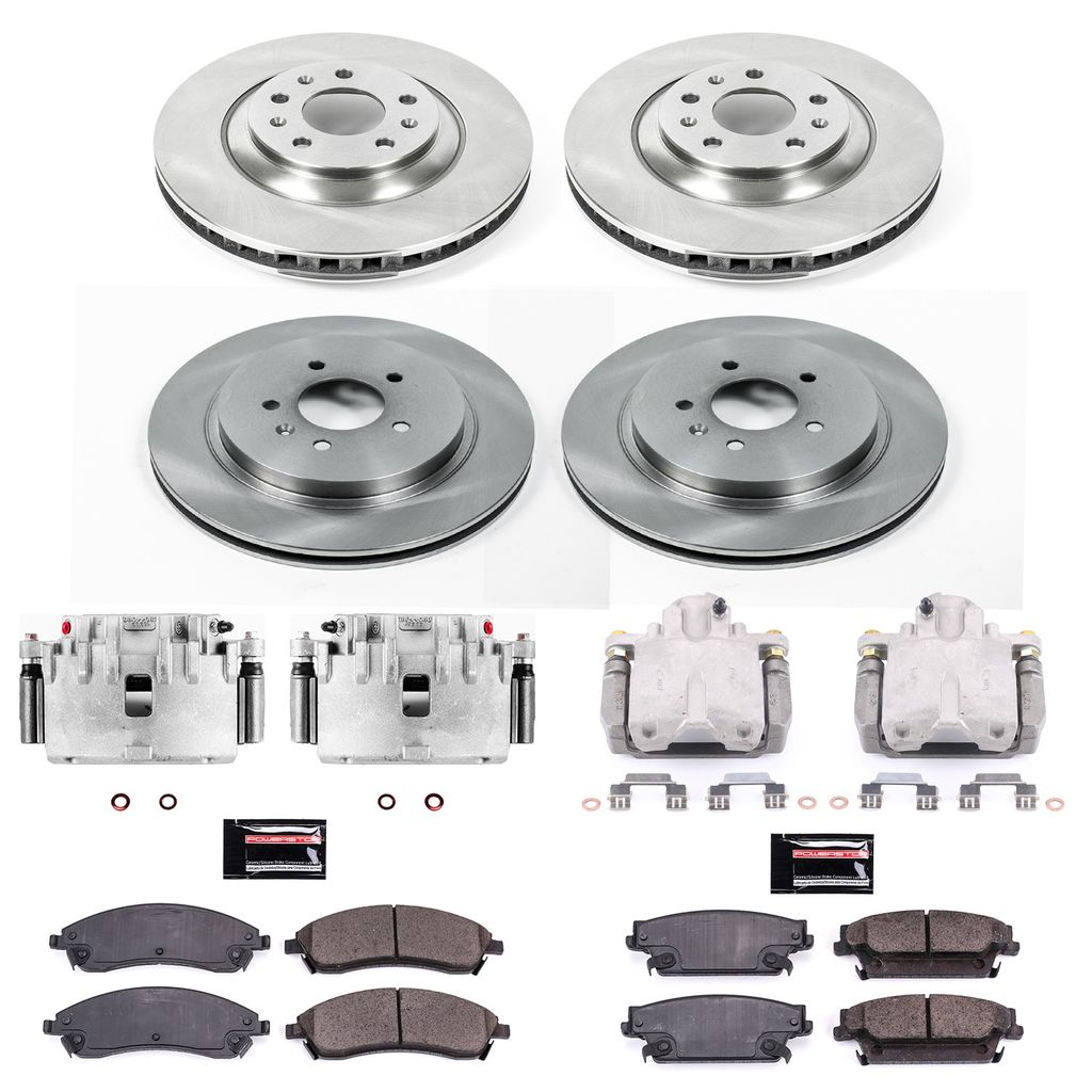 PowerStop KCOE2875 - OE Stock Replacement Brake Pad, Rotor and Caliper Kit
